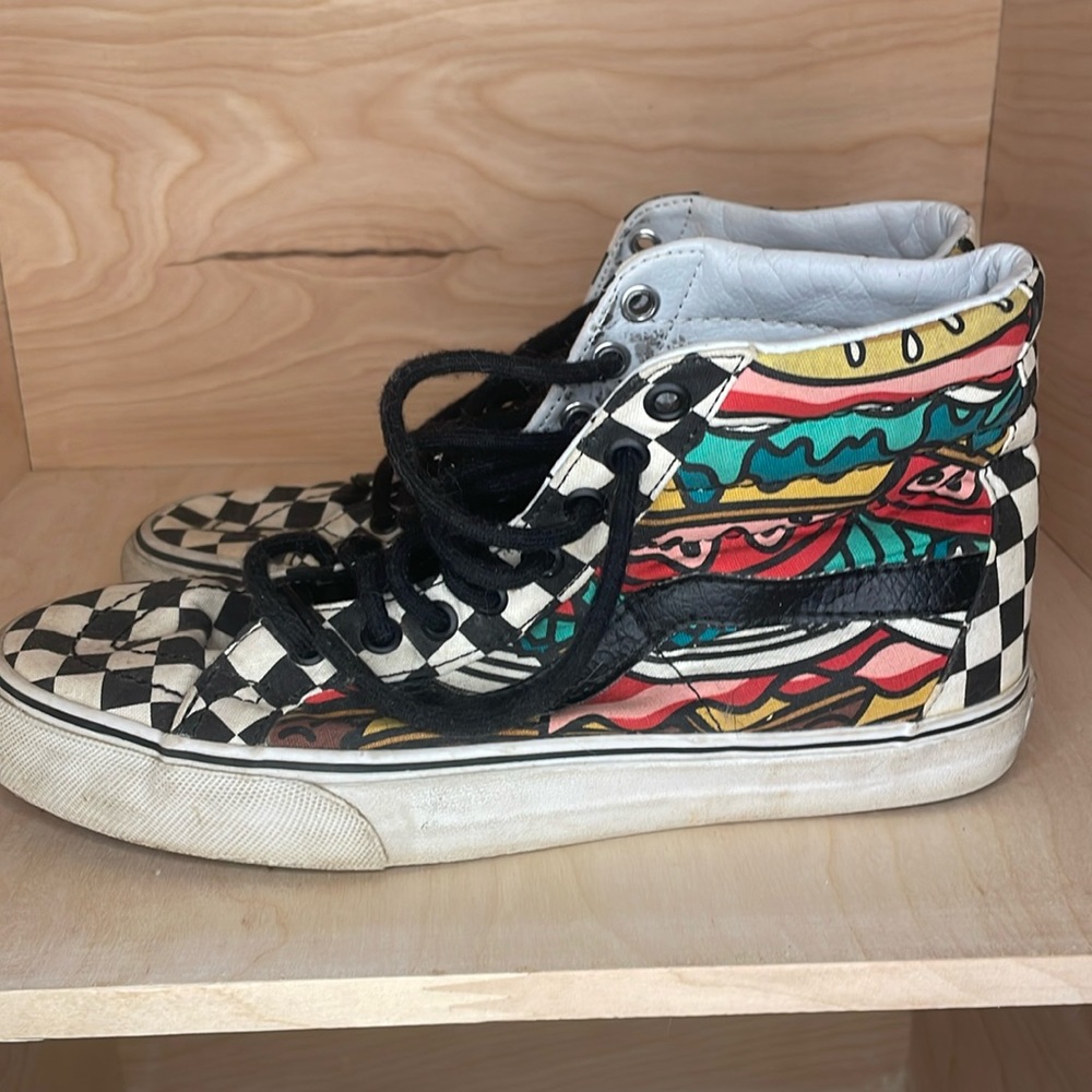 Vans Late Night Sk8-Hi Reissue Checkered/ Burger Women’s 8